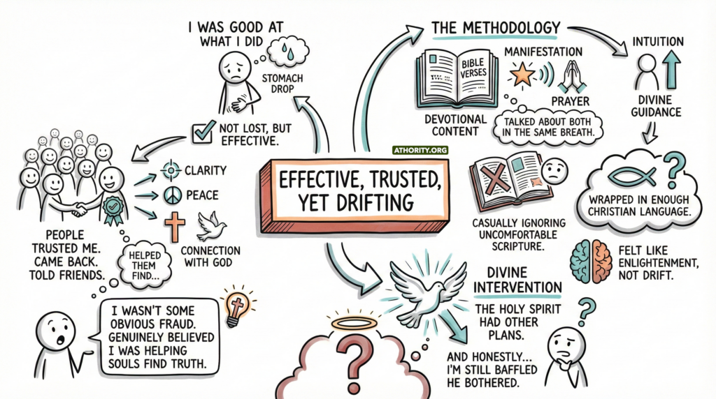 Infographic about spiritual drift hidden inside Christian language and practices.