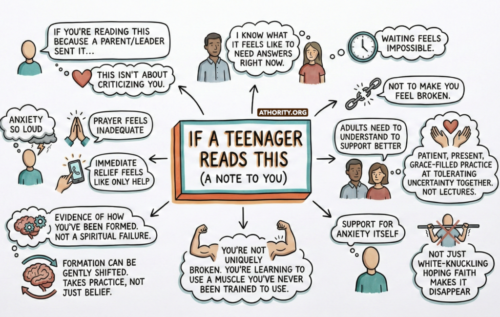 Infographic encouraging teens struggling with anxiety and uncertainty.
