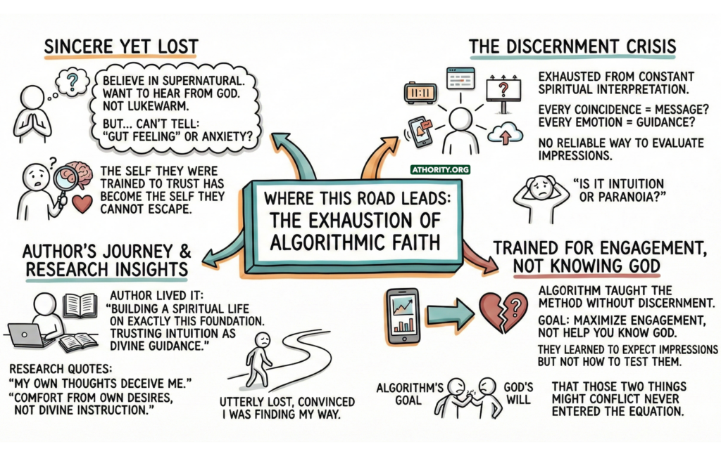 Visual about confusion and burnout from digital spirituality.