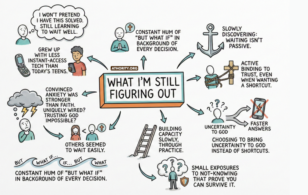 Christian infographic on waiting well and overcoming anxiety.