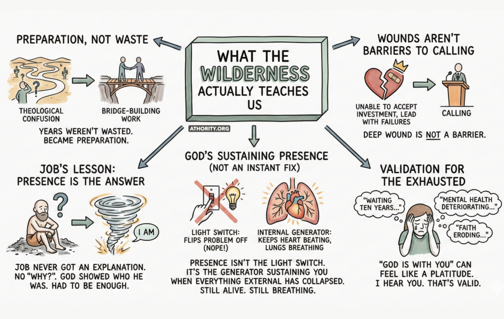Illustration on growth, calling, and God’s presence in suffering.